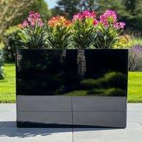 Woven Wood 90cm Long Zinc Platinum Black 60cm Tall Trough Planter