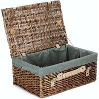 Red Hamper 45cm Antique Wash Hamper with Cotton Lining in Grey