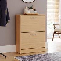 HD Designs Vida Designs 2 Drawer Shoe Cabinet in Light Brown