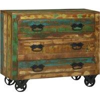 Berkfield Home Sideboard with 3 Drawers 80x30x65 cm Solid Wood Reclaimed in Brown | Size: 80 x 30 x 65 cm