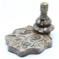 KDMD Tree of Life Mango Wood Backflow Burner Medium Zen Incense Holder in Beige