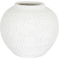 KDMD Ashen Round Ceramic Vase Medium for Tabletop Flowers in White