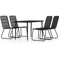 Berkfield Home 5 Piece Garden Dining Set Black