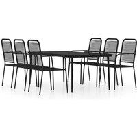 Berkfield Home 7 Piece Garden Dining Set Black