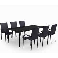 Berkfield Home 7 Piece Garden Dining Set Black