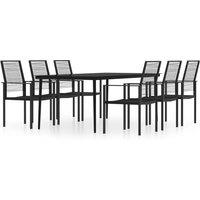 Berkfield Home 7 Piece Garden Dining Set Black