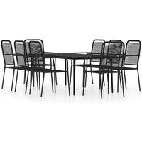 Berkfield Home 9 Piece Garden Dining Set Black
