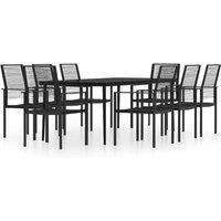 Berkfield Home 9 Piece Garden Dining Set Black