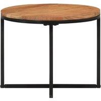 Berkfield Home Coffee Table 45x45x35 cm Solid Wood Acacia & Iron in Brown | Size: 45 x 45 x 35 cm