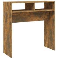 Berkfield Home Console Table Smoked Oak 78x30x80 cm Engineered Wood in Brown | Size: 78 x 30 x 80 cm