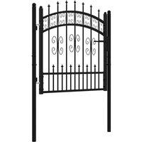 Berkfield Home Fence Gate with Spear Top Black 103x150 cm Powder-coated Steel