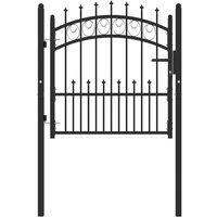 Berkfield Home Fence Gate with Spikes Steel 100x100 cm Black