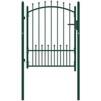 Berkfield Home Fence Gate with Spikes Steel 100x125 cm Green