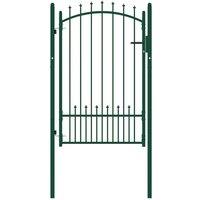 Berkfield Home Fence Gate with Spikes Steel 100x150 cm Green