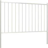 Berkfield Home Fence Panel with Posts Powder-coated Steel 1.7x0.75 m White