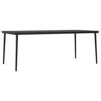 Berkfield Home Garden Dining Table Black 200x100x74 cm Steel & Glass | Size: 200 x 100 x 74 cm
