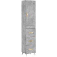 Berkfield Home Highboard Concrete Grey 34.5x34x180 cm Engineered Wood