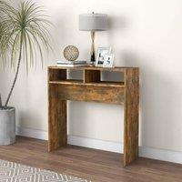 Berkfield Home Decorative Console Table Smoked Oak 78x30x80 cm Engineered Wood in Brown | Size: 78 x 30 x 80 cm