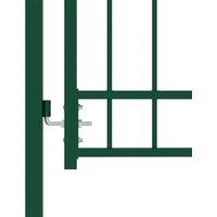 Berkfield Home Sturdy Fence Gate with Spikes Steel 100x125 cm Green