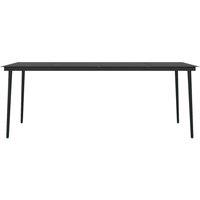 Berkfield Home Classic Garden Dining Table Black 200x100x74 cm Steel & Glass | Size: 200 x 100 x 74 cm