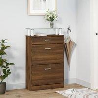 Berkfield Home Shoe Cabinet Brown Oak 63x24x104 cm Engineered Wood | Size: 63 x 24 x 104 cm