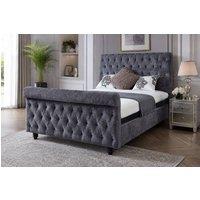 Stratus Interiors Montreal Chesterfield Upholstered Bed Frame - Gas lift Ottoman Storage in Grey | Size: Double