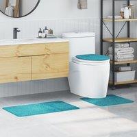Berkfield Home 3 Piece Bath Mat Set Turquoise Polypropylen Non-Slip | Size: Medium