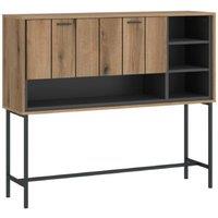 netfurniture Soho Bar Table with 1 Flap in Oak/Grey in Brown