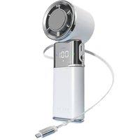 Quipulse 9000mAH Cooling High-Speed Handheld Fan in White