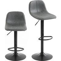 FORGEVIO Bar Stools Set of 2, Modern Swivel Barstools for Dining Room in Grey