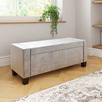 FORGEVIO Ottoman Storage Bench Window Seat Storage Box Bedroom in Grey