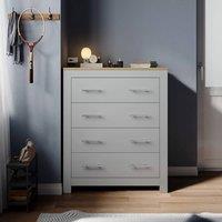 FORGEVIO 4-Drawer Chest of Drawers, Bedroom Storage Bedside Cabinet Table in Grey