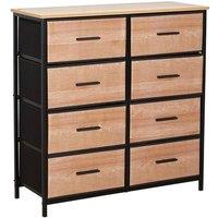 FORGEVIO Chest 8 Storage Drawers Compact Modern Design Wide Home Furniture in Brown
