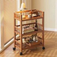 FORGEVIO Small bedside table cabinet side coffee table bedside table storage in Brown