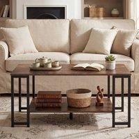 FORGEVIO 2-Tier Coffee Table Modern Accent Table in Brown