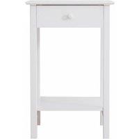FORGEVIO 1 Drawer Telephone Side Table Hall Lamp Plant Coffee Stand in White