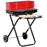 NESTLUNE Foldable Charcoal Trolley Barbecue BBQ in Black | Size: 100 cm x 15 cm