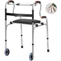 NESTLUNE Folding Lightweight Walking Frame Walker Zimmer in Silver