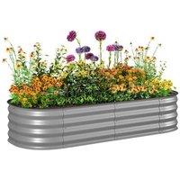 NESTLUNE Galvanised Raised Garden Bed Planter Box in Silver | Size: 1.25kg