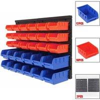 NESTLUNE 30pcs Bins Wall Mounted Storage Box Garage Tools | Size: 100 cm x 15 cm
