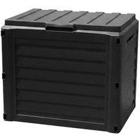 FLAVORA 140L Grey Plastic Outdoor Garden Storage Box in Black | Size: 0.6m2