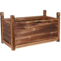FLAVORA Medium (60 x 30 x 33cm) Outdoor Wooden Raised Plant Display Bed in Brown | Size: 100g
