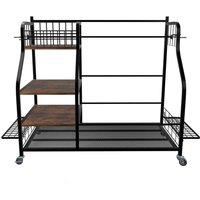 FLAVORA Mobile Golf Bag Storage Rack Holder in Black | Size: 10000mm x 520mm