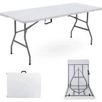 EONLION 6ft Folding Table Trestle Camping in White
