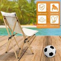 EONLION Wood Frame Folding Camping Chair Portable in White