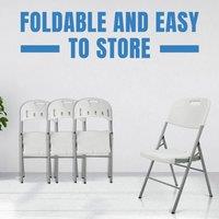EONLION 4 x Folding Plastic Chairs Indoor Outdoor in White