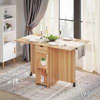 EONLION Folding Dining Table Drop Leaf in Brown | Size: 100 cm