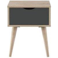 ERGOVEXA Grey Oak Bedside Cabinet with 1 Drawer Lamp Table