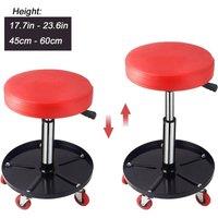 VOGREX Adjustable Height Rolling Mechanic Stool 360 Swivel Workshop Seat