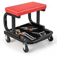 VOGREX Padded Rolling Mechanic Creeper Stool Swivel Garage Shop Seat